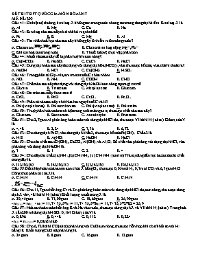 Đề thi THPT Quốc gia môn Hóa học năm 2017 - Mã đề 203 (Có đáp án)